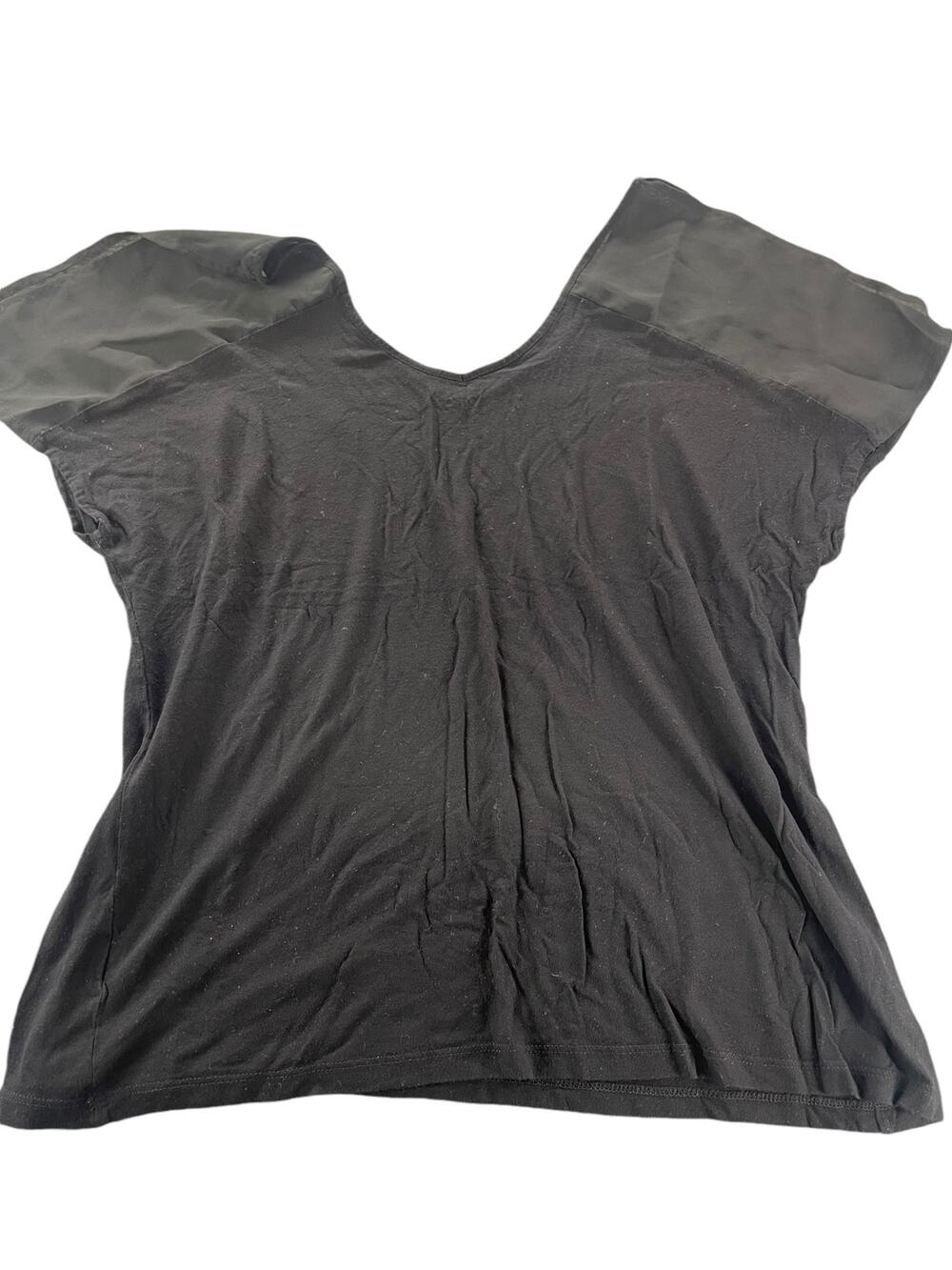 Apt. 9 Black Short Sleeve V-Neck Basic Casual T-Shirt Top Women's Size XL